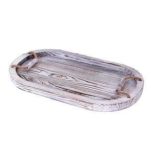 Plateau de service en bois avec poignée pour usage alimentaire résidentiel, finition brute - Product Image 5