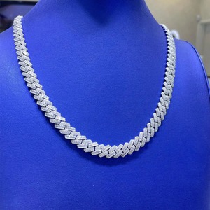 GRA Certified VVS Moissanite Diamond 925 Sterling <b>Silver</b> Iced Out Hip Hop Cuban <b>Chain</b> <b>Fine</b> Fashion High End Luxury Jewelry - Product Image 1