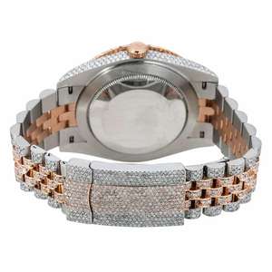 Luxury Rose Gold Two Tone Diamond Sport <b>Watch</b> <b>Arabic</b> <b>Numeral</b> Auto Date Feature Stainless Steel Band 20mm Band Width Antique - Product Image 4