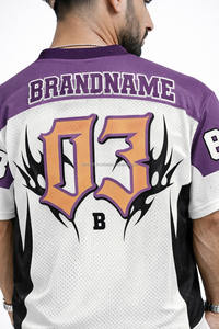 Nuevo Diseño de Uniforme de Fútbol Americano, Jersey Personalizable de Manga Corta, Transpirable y que Absorbe la Humedad - Product Image 5