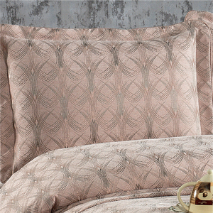 Guzide Podyum Dried Rose 4-Piece Customized Classic Luxury Home <b>Bedspread</b> <b>Set</b> 100% Chenille Organic Woven Striped Washable Anti- - Product Image 2