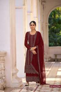Latest Designer Georgette Silk Embroidery Sequence Work Salwar Suit <b>Indian</b> & <b>Pakistani</b> <b>Clothing</b> by Fab Zone - Product Image 4