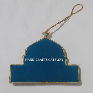 Adorno de dijes navideños de última producción con forma de mezquita, bordado Zari y trabajo de cuentas, la mejor mano de obra para regalo de Ramadán - Product Image 2