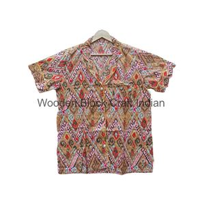 Conjunto Kangura de pijama de algodón hecho a mano con estilo indio, ropa de noche corta Vintage con estampado de bloques de mano para mujer para otoño - Product Image 4