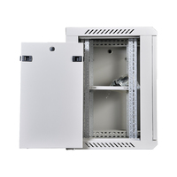 Kabinet Dinding 9U 600*450mm 19 Inch Rak Server Pusat Data Pintu Kaca Tempered Perlindungan IP20 Beban Statis 1000kg SYNSTRO