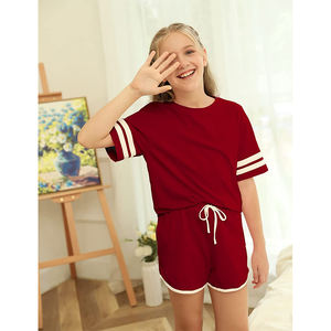 เสื้อผ้าเด็กผู้หญิงชุดเสื้อยืดแขนสั้น2ชิ้นชุดฤดูร้อนของเด็กผู้หญิงกางเกงขาสั้นนักขี่จักรยานและเสื้อยืด2022 - Product Image 5