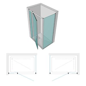 Clivia LFS019T 6 mm Chrome IX Box doccia 70 cm regolabile lato fisso per il tipo di porta a battente - Product Image 2