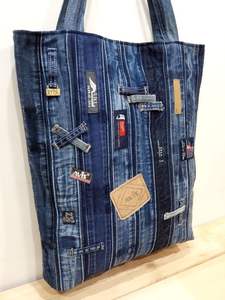 กระเป๋าโท้ทผ้ายีนส์คุณภาพพรีเมียมสไตล์วินเทจ แฟชั่นลำลอง ขายส่ง - Product Image 3