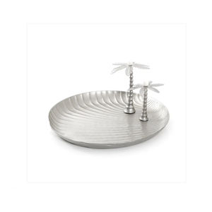 Vente d'usine Ramadan Eid cadeau rond en bois d'acacia vadrouille incrustation chocolat plateau de service nacre incrustation Dessert plateau de service - Product Image 5