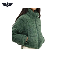 Blouson Bomber Décontracté Femme 2025 – Meilleure Vente, Couleur Personnalisée, Col Montant Zippé, Tissé Sherpa, Chaud, Respirant et Épais pour Hiver et Automne