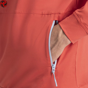 Sweat-shirt à capuche gaufré pour homme avec poche, coupe classique, tricoté, décontracté, pour la gym et le golf - Product Image 4