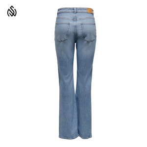 Pantalones de mezclilla de longitud regular informales para mujer, Color sólido personalizado, último diseño, pantalones vaqueros inferiores de mujer de alta calidad, servicio OEM para mujer - Product Image 4