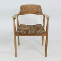 Fauteuil banane moderne en bois Mandalay Taek pour la maison, le bureau, le salon, la salle à manger, l'hôtel, l'appartement et la villa