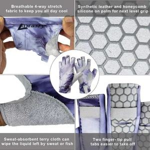 Guante UV sin dedos de poliéster OEM ODM para hombres y mujeres para protección solar guantes de pesca con mosca de medio dedo - Product Image 2