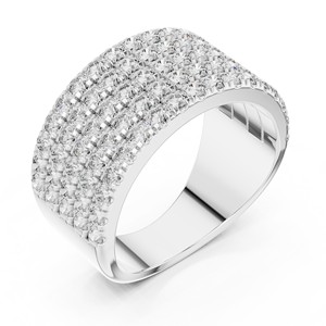 Five Row Wide Pave Band Moissanite <b>Ring</b> 925 Sterling Silver Bridal Fine Jewelry Wholesale Eternity <b>Stacking</b> - Product Image 5