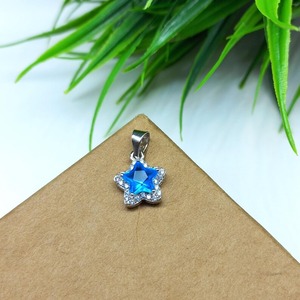 2025 véritable pendentif en Zircon en argent Sterling 925 pour elle 7mm bleu ciel zircon cubique pendentif à breloque cadeau d'anniversaire pour femme bijoux - Product Image 2
