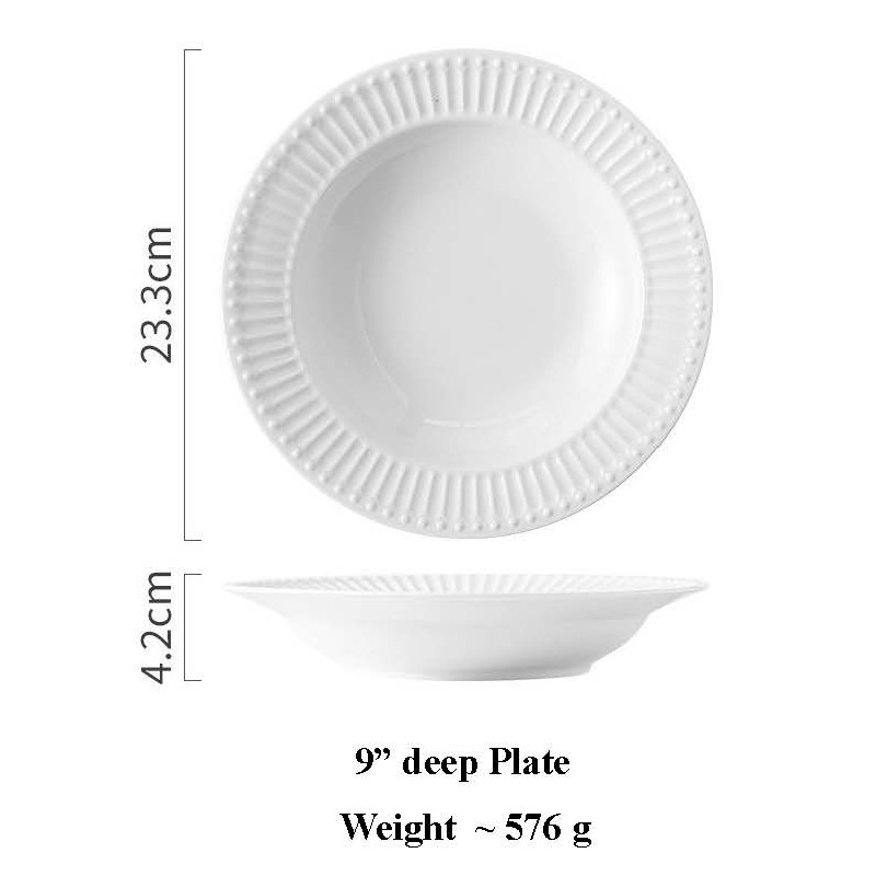 Assiette creuse de 9 pouces