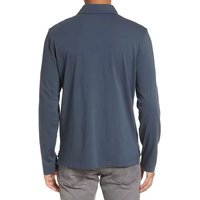 Polo liso de hombre de manga larga de algodón 100% al por mayor, Camiseta con cuello y diseño personalizados, polos de golf