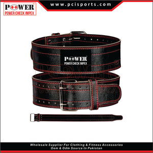 Cinturones de cuero para levantamiento de pesas Color negro Powerlifting Deadlift Back Support Gym Belt - Product Image 3