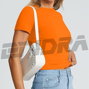 Camiseta corta para niñas, jersey de verano, camiseta ligera de tela suave, manga corta, cuello redondo, camiseta informal de moda, perfecta para el día a día - Product Image 2