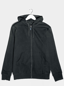 เสื้อมีฮู้ดผ้าฟลีซแบบมีซิปมีกระเป๋า, เสื้อฮู้ดผ้าคอตตอนสีผสม - Product Image 3