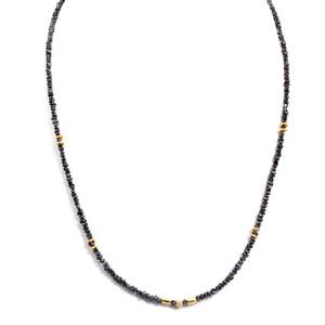 Collier en diamant noir non taillé de 2-3 mm - Product Image 5