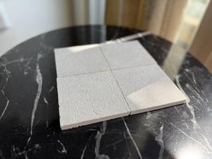 Sous-verres en marbre crème perlé sablé, ensemble de sous-verres en pierre naturelle - Product Image 2