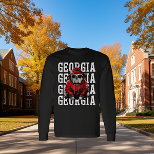 T-Shirt Vintage Georgia Retro Classica a Maniche Lunghe con Nome Personalizzato per Uso Promozionale - Product Image 3