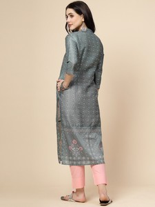 Dernière tendance : Kurta élégante pour femme, imprimé floral, en polyester, à manches longues, col mandarin, lavable, idéale pour l'été - Product Image 5