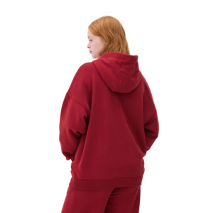 เสื้อสเวตเตอร์มีฮู้ดบุขนแกะ2ชิ้นกางเกงขาบานกางเกงเอวยางยืดมีกระเป๋าด้านข้างสำหรับผู้หญิงผ้าคอตตอน100% เป็นมิตรกับสิ่งแวดล้อมฤดูหนาว - Product Image 4