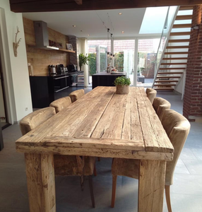 Mesa de Comedor de Cocina Ecológica de Madera Maciza Cuadrada Hecha a Mano |   Estilo Europeo Moderno para Uso en el Hogar y Hoteles - Product Image 1