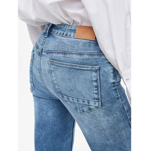 Women's Regular Waist Breathable Skinny Jeans with Slit Solid Color Pencil <b>Pants</b> Mid Waist Casual Style Denim <b>Ladies</b> <b>Pants</b> - Product Image 6