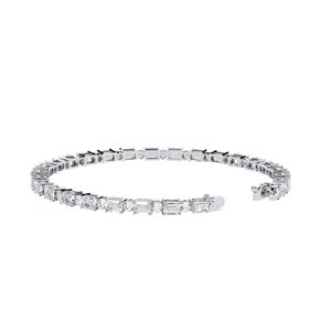 สร้อยข้อมือเพชรแล็บ 6.95 กะรัต ทรงมรกตและทรงกลม ทอง 10K 14K 18K และเงิน 925 ของขวัญสุดหรูสำหรับเธอ Maz Jewels - Product Image 5