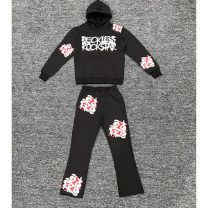 Sudadera con capucha personalizada y pantalones de chándal Conjunto Fútbol Chándal Jogger Otoño Invierno Heavy Weight Fleece Hoodie Set Hombres - Product Image 6