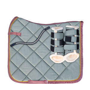 Ensemble de tapis de selle de cheval de couleur claire personnalisable outil de soin équin confortable avec doublure en tissu fournitures d'équitation équestre - Product Image 1