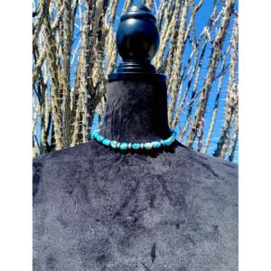 Collier perlé style Navajo en turquoise et argent sterling, design tendance avec perles enfilées - Product Image 2