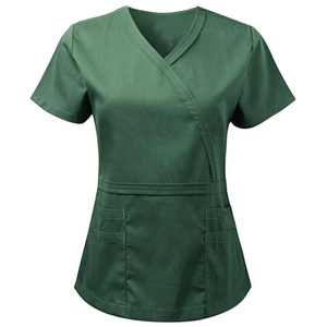 Nouvelle tenue de travail unisexe pour hôpital, 2 pièces, en toile écologique, élasthanne/polyester, pour médecins et infirmières, HI-W3505 - Product Image 2