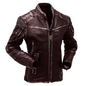 Nouvelle conception de vestes en cuir pour hommes, haute durabilité, imperméables, respirantes, mode outdoor, logo frontal, faible MOQ - Product Image 3