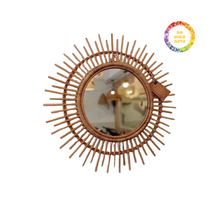 Espejo de ratán hecho a mano diseño tejido para sala de estar y dormitorio - Product Image 3