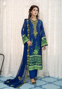 คอลเลกชันพิเศษใหม่ของอินเดียปากีสถานชุดสนามหญ้ากับ3D พิมพ์และคอปักปรับแต่งขนาดที่พร้อมที่จะสวมใส่ - Product Image 6