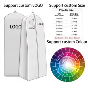 Foldable Garment Bag ECO-friendly Dustproof Clothes Dust Bags Foldable Custom Logo Wedding Dress Non Woven Garment Suit Cover Bag