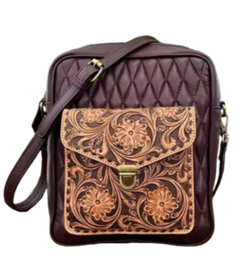 Sac à bandoulière de style bohème fait main en Inde, en cuir matelassé, écologique, pour un usage quotidien en été, unisexe, pour les voyages - Product Image 3