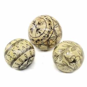 Ensemble de boules décoratives faites à la main en os naturel, pour la décoration de table et les objets d'art décoratifs pour la maison et le bureau - Product Image 4