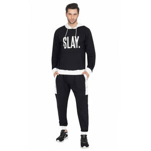 Conjunto de Sudadera con Capucha y Pantalones Deportivos para Hombre, Talla Grande, Color Caqui Sólido, 100% Algodón, Estampado Personalizado, Forro Polar Cómodo, Manga Larga - Product Image 4