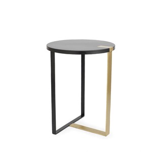 <b>Round</b> Shape <b>Black</b> Gold Metal Accent Side <b>Tables</b> Set for Living Room and Home Furniture High Quality Side <b>Table</b> - Product Image 1