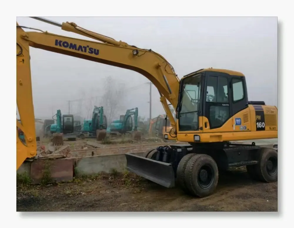 160 KOMATSU lốp máy xúc PW160-7 sử dụng máy xúc KOMATSU pw160 lốp backhoe Excavator pc160 cho bán
