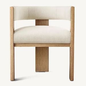 Sillas de comedor de madera maciza real modernas, sillón de tela, tapicería para el hogar, oficina, apartamento, almacén, uso duradero en interiores - Product Image 1