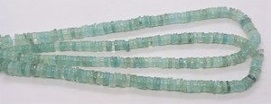 Natural <b>Aquamarine</b> Smooth Heishi Tyre Shape Loose Gemstone Beads 7-8mm Flat Wheel Cut Gemstone Beads for Jewelry Making in Bulk - Product Image 3