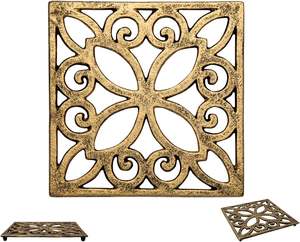 Diseño clásico Aluminio Metal Fancy Trivet Único Nuevo diseño Decoración Lujo Venta al por mayor Mejor calidad Trivet en el precio más bajo - Product Image 5