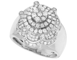 Round Cluster Band Mens <b>Ring</b> in 10K Gold <b>Iced</b> Out with Lab Grown Diamonds Perfect for Luxury Hip Hop Jewelry - Product Image 3